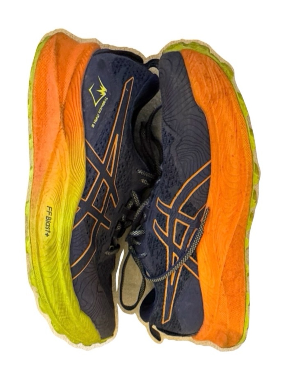 Asics Trabuco Max 2 Trail Shoe Deep Ocean Blue Bright Orange Men’s 11